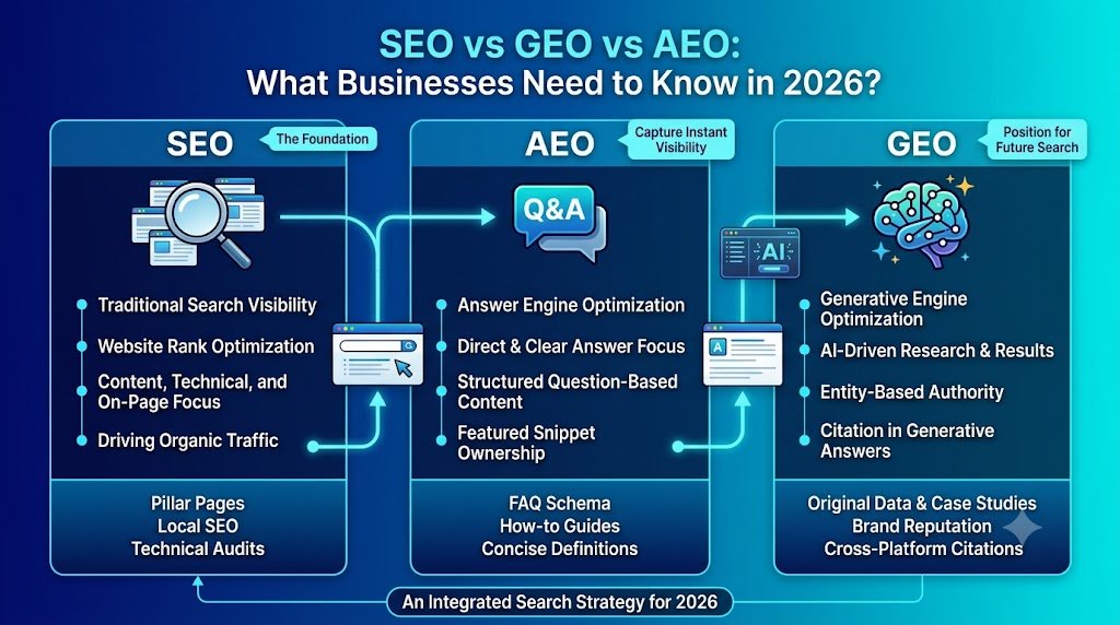 seo vs geo vs aeo